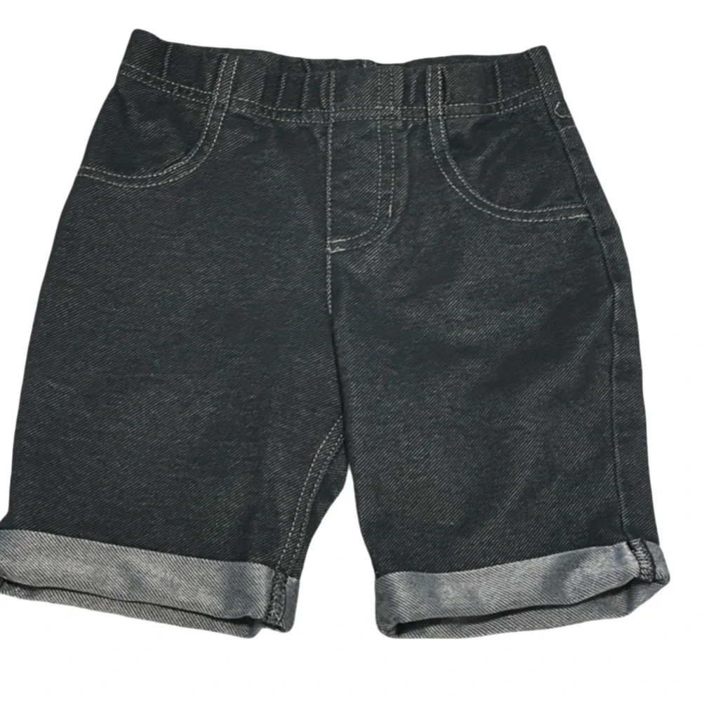 365 Kids From Garanimals Denim Shorts Size 6 Rolled Hem Pull On Dark Wash